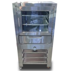 Horno 3 Latas en Acero con Gradillero y Llantas